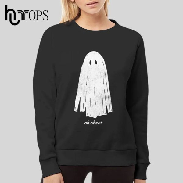 Funny Halloween Trick Treat Oh Sheet Bullshit Ghost T-Shirt