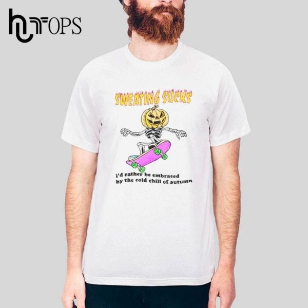 Funny Skateboarding No Sweat Halloween T-Shirt