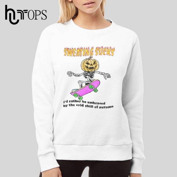 Funny Skateboarding No Sweat Halloween T-Shirt