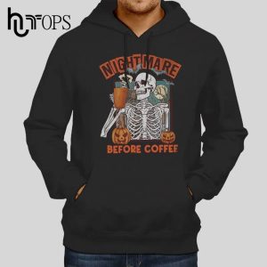 Funny Skeleton Halloween Nightmare Before Coffee T-Shirt