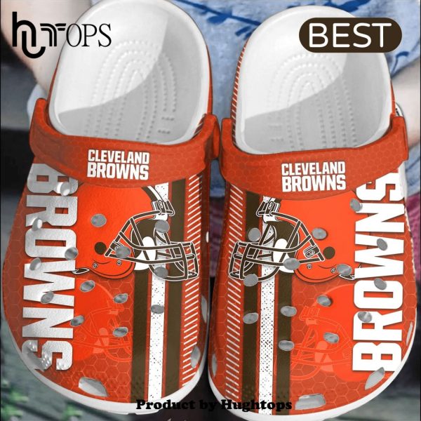 NFL Cleveland Browns Football Clogs Comfortable Crocs Shoes