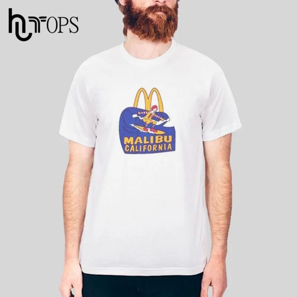 Vintage Surfing Beach Malibu Mcdonalds T-Shirt