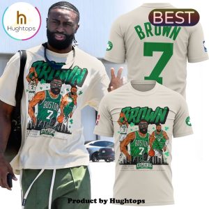 2024 Boston Celtics BROWN 7 Cream T-Shirt, Jogger, Cap