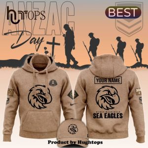 2024 Manly Warringah Sea Eagles Anzac Round Custom Hoodie, Jogger, Cap