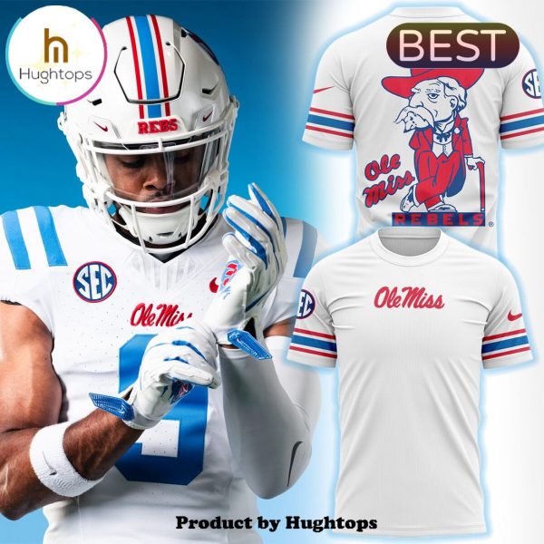 2024 White & Powder Blue Classic Ole Miss Rebels T-Shirt, Jogger, Cap