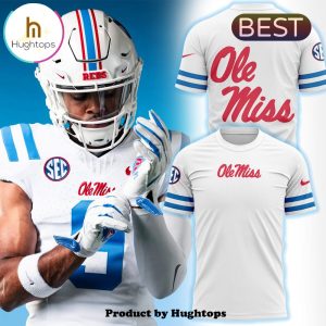 2024 White & Powder Special Blue Ole Miss Rebels T-Shirt, Jogger, Cap