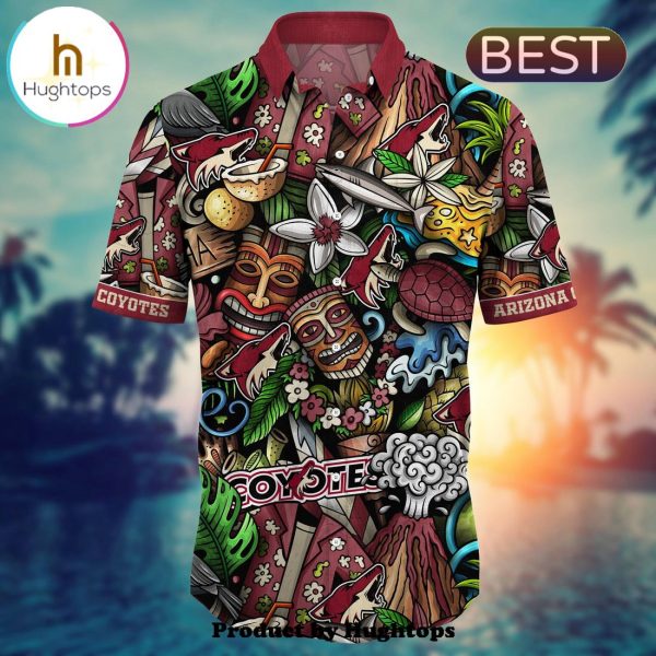 Arizona Coyotes Flower Hawaii Shirt For Fans, Summer Football Shirts