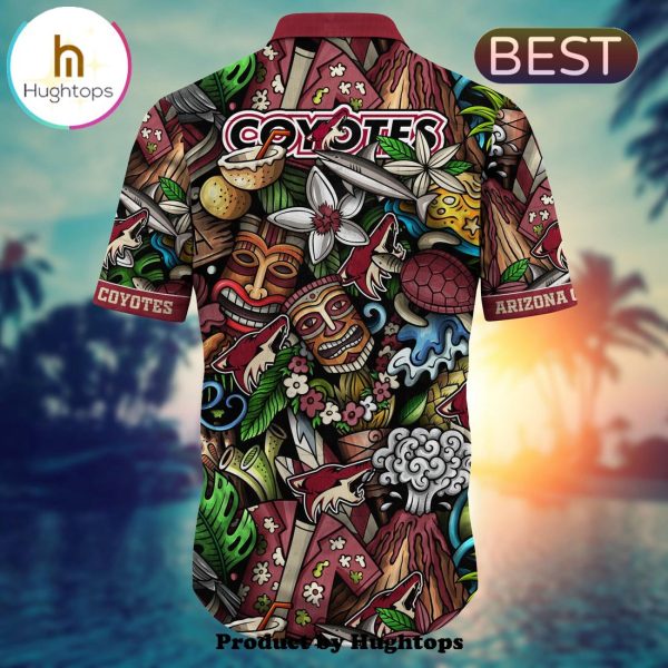 Arizona Coyotes Flower Hawaii Shirt For Fans, Summer Football Shirts