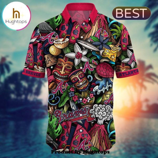 Atlanta Braves Flower Hawaii Shirt For Fans, Summer Football Shirts