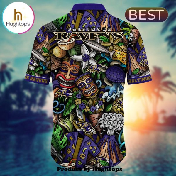 Baltimore Ravens Flower Hawaii Shirt For Fans, Summer Football Shirts