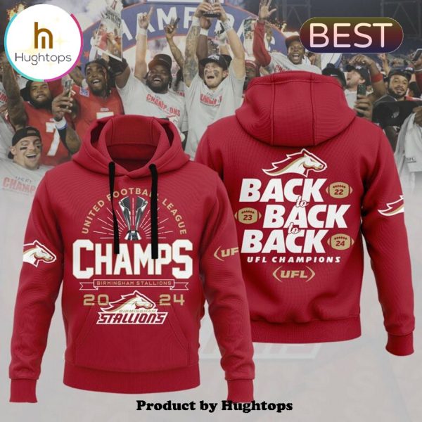 Birmingham Stallions Premium Red 2024 Champions Hoodie