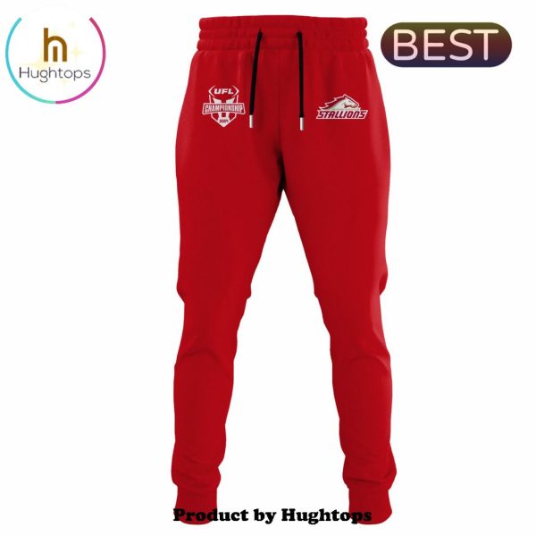 Birmingham Stallions Red UFL 2024 Champions Hoodie, Jogger, Cap