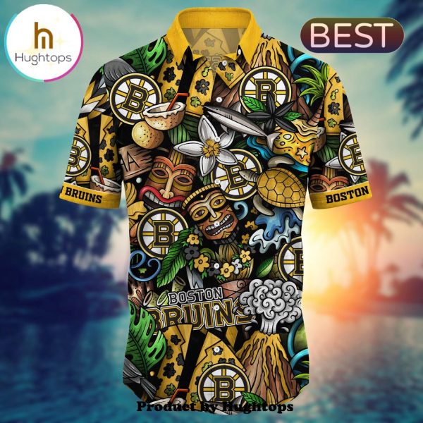 Boston Bruins Flower Hawaii Shirt For Fans, Summer Football Shirts