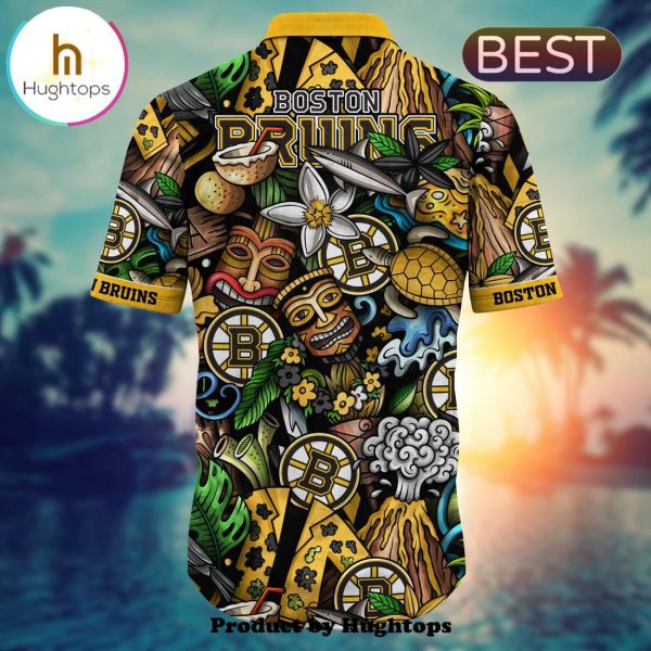 Boston Bruins Flower Hawaii Shirt For Fans, Summer Football Shirts