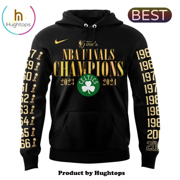 Boston Celtics 18-Time NBA Finals Champions Black Hoodie, Jogger, Cap