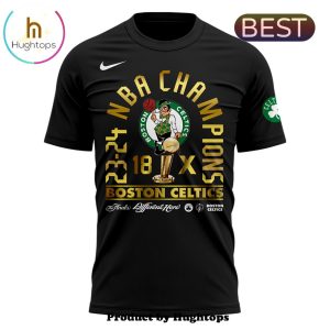 Boston Celtics 18-Time NBA Finals Champions Black Signatures Shirt