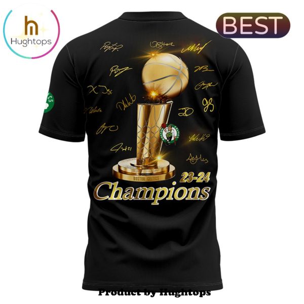 Boston Celtics 18-Time NBA Finals Champions Black Signatures Shirt