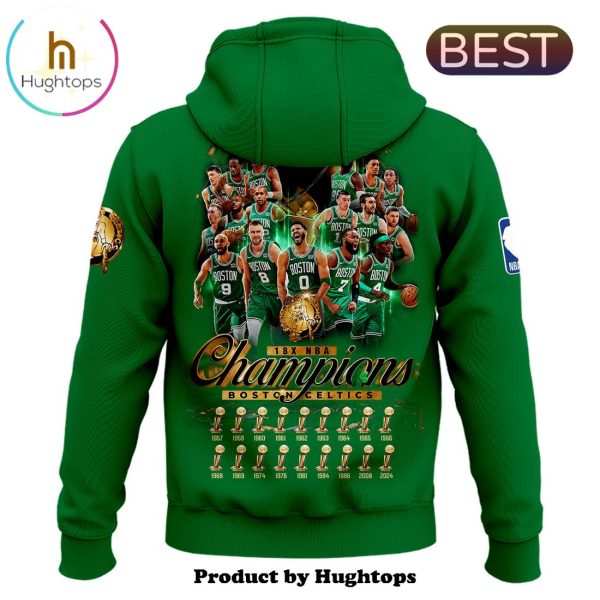 Boston Celtics 18-Time NBA Finals Champions Green Hoodie, Jogger, Cap