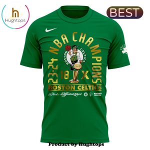 Boston Celtics 18-Time NBA Finals Champions Green Signatures Shirt