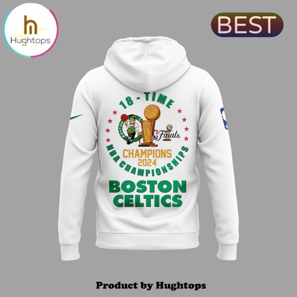 Boston Celtics 2024 Congratulations 18-Time NBA White Hoodie, Jogger, Cap