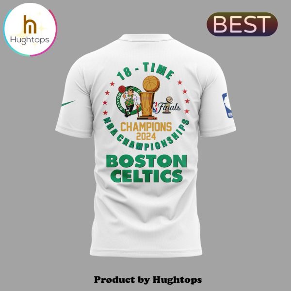 Boston Celtics 2024 Congratulations 18-Time NBA White T-Shirt, Jogger, Cap