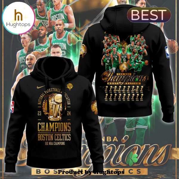 Boston Celtics NBA 18-Time Finals Champions Black Hoodie, Jogger, Cap