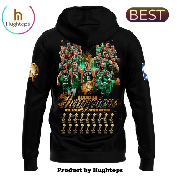 Boston Celtics NBA 18-Time Finals Champions Black Hoodie, Jogger, Cap