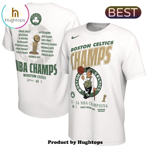 Boston Celtics Nike White 2024 NBA Finals Champions Shirt