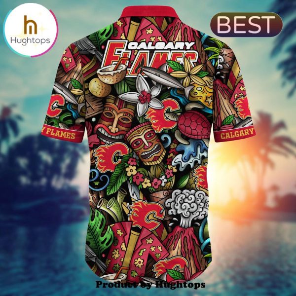 Calgary Flames Flower Hawaii Shirt For Fans, Summer Football Shirts