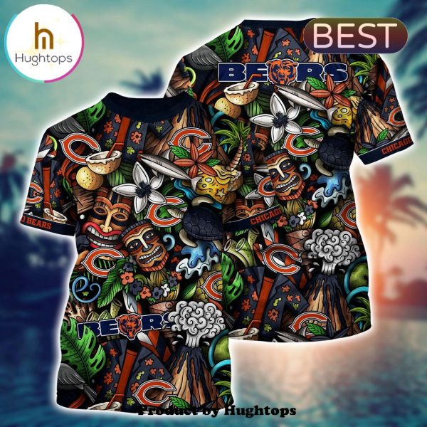 Chicago Bears Flower Hawaii Shirt For Fans, Summer Football Shirts