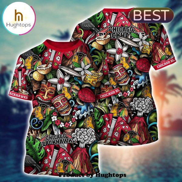 Chicago Blackhawks Flower Hawaii Shirt For Fans, Summer Football Shirts