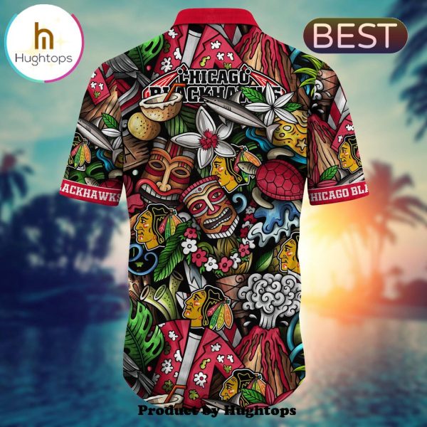 Chicago Blackhawks Flower Hawaii Shirt For Fans, Summer Football Shirts