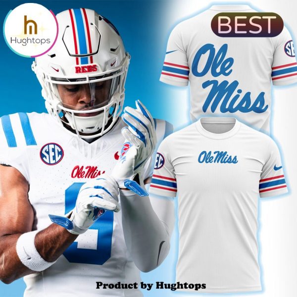 Classic White & Powder Blue Ole Miss Rebels T-Shirt, Jogger, Cap