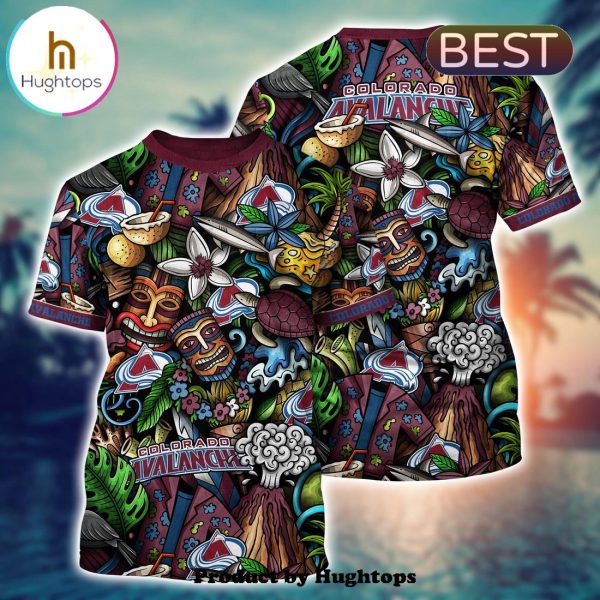 Colorado Avalanche Flower Hawaii Shirt For Fans, Summer Football Shirts