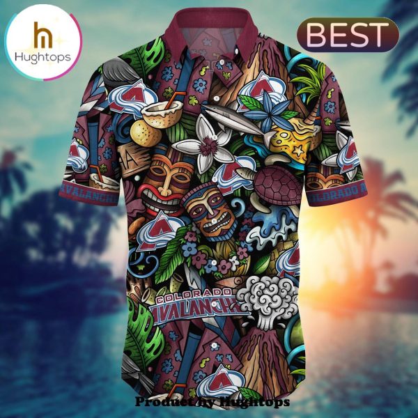 Colorado Avalanche Flower Hawaii Shirt For Fans, Summer Football Shirts