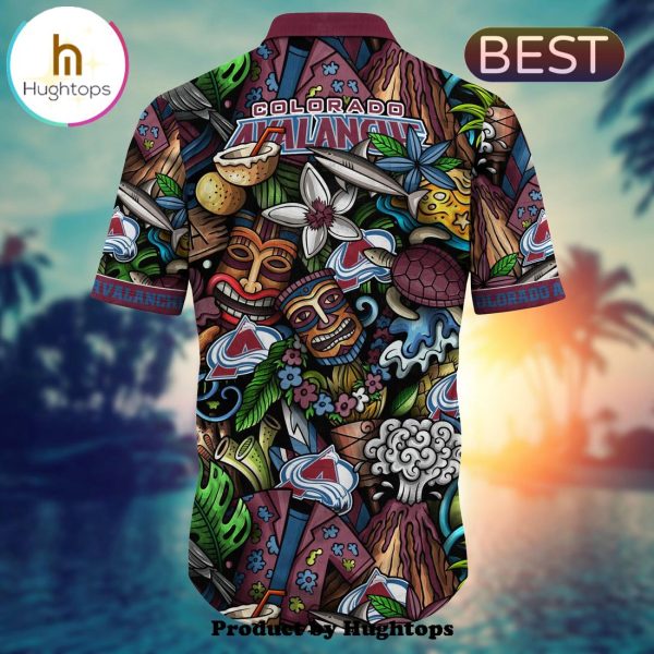 Colorado Avalanche Flower Hawaii Shirt For Fans, Summer Football Shirts