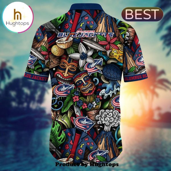 Columbus Blue Jackets Flower Hawaii Shirt For Fans, Summer Football Shirts