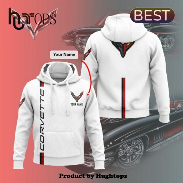 Corvette Custom High Quality Printed White Hoodie