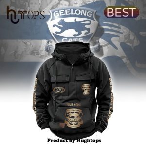 Custom AFL Geelong Cats 2024 New Fleece Zip Hoodie