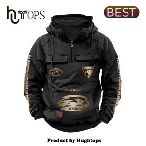 Custom AFL Hawthorn Hawks 2024 New Fleece Zip Hoodie