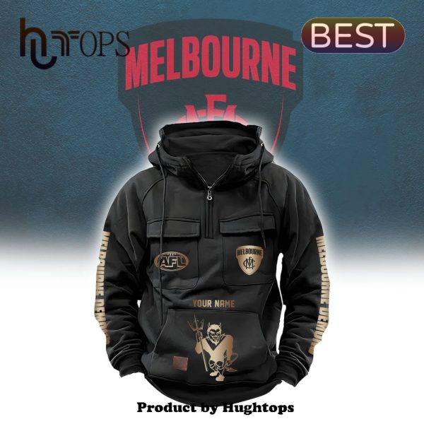 Custom AFL Melbourne Demons 2024 New Fleece Zip Hoodie