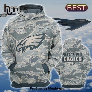 Custom Name Philadelphia Eagles NFL Army Design Hoodie