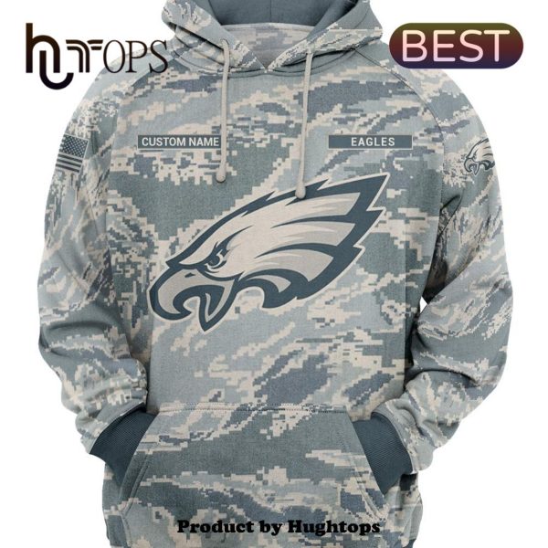 Custom Name Philadelphia Eagles NFL Army Design Hoodie