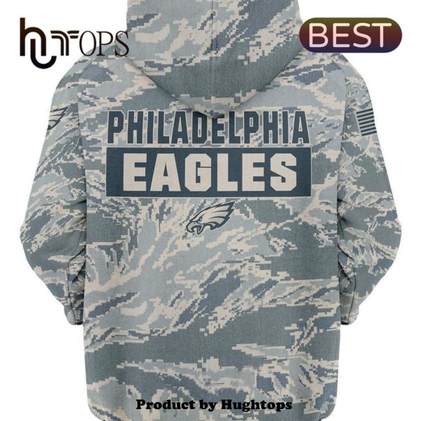 Custom Name Philadelphia Eagles NFL Army Design Hoodie