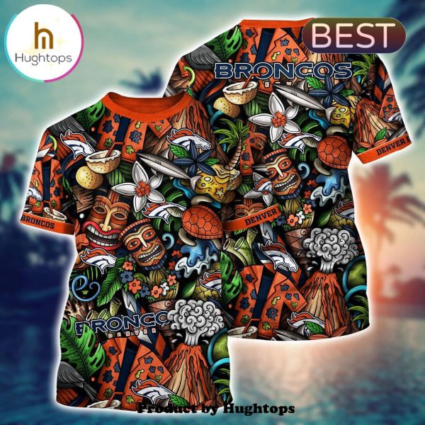 Denver Broncos Flower Hawaii Shirt For Fans, Summer Football Shirts