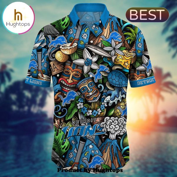 Detroit Lions Flower Hawaii Shirt For Fans, Summer Football Shirts