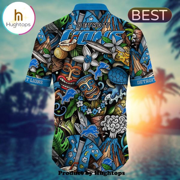 Detroit Lions Flower Hawaii Shirt For Fans, Summer Football Shirts