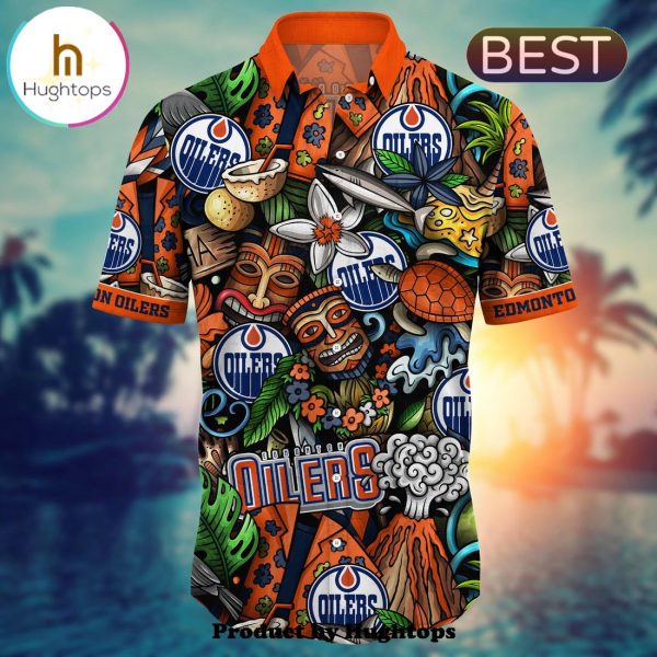 Edmonton Oilers Flower Hawaii Shirt For Fans, Summer Football Shirts