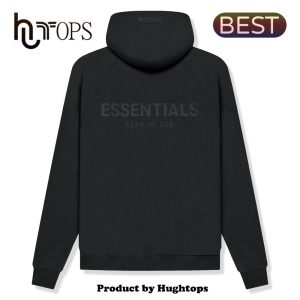 Fear Of God Essentials Reverse Logo Black Hoodie