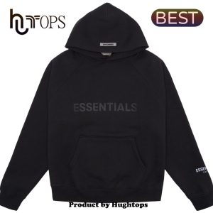 Fear Of God Essentials Silicon Dark Slate Stretch Limo Black Hoodie